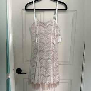 Lace Mini Cream White Jr Dress